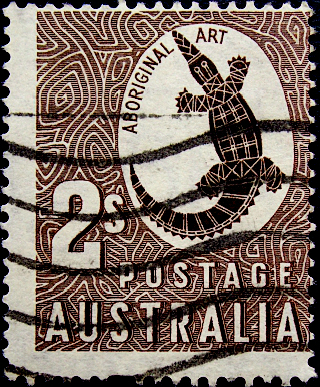 Австралия 1948 год . Искусство аборигенов-Крокодил Джонстона . Каталог 0,70 €.  (1) 